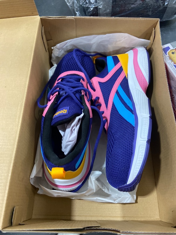 Photo 1 of Amazon Essentials Women's All Day Comfort Slip-Resistant Alloy-Toe Safety Athletic Work Shoe 10 Blue Pink Purple