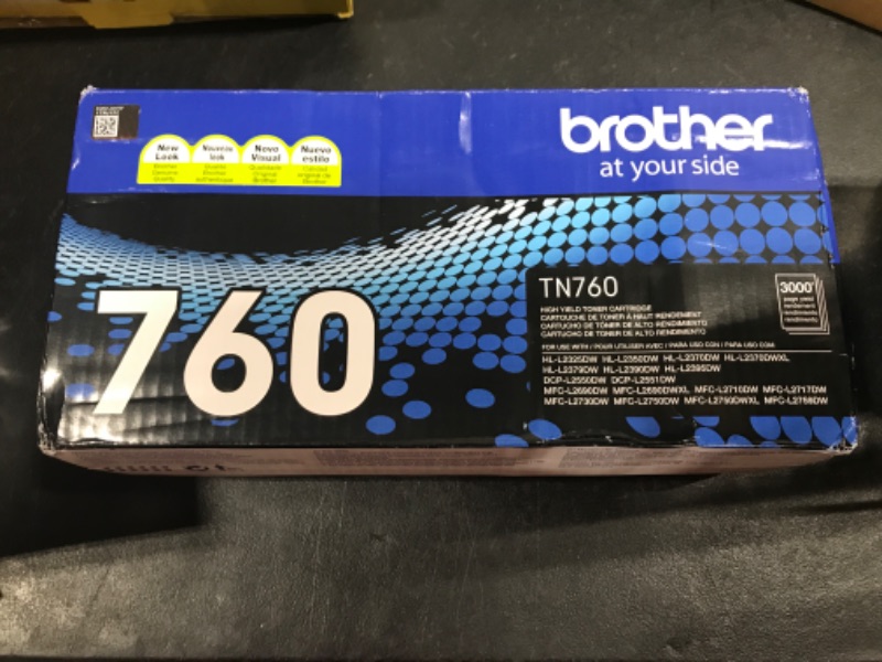 Photo 1 of Brother Genuine Cartridge TN760 High Yield Black Toner,1 Pack