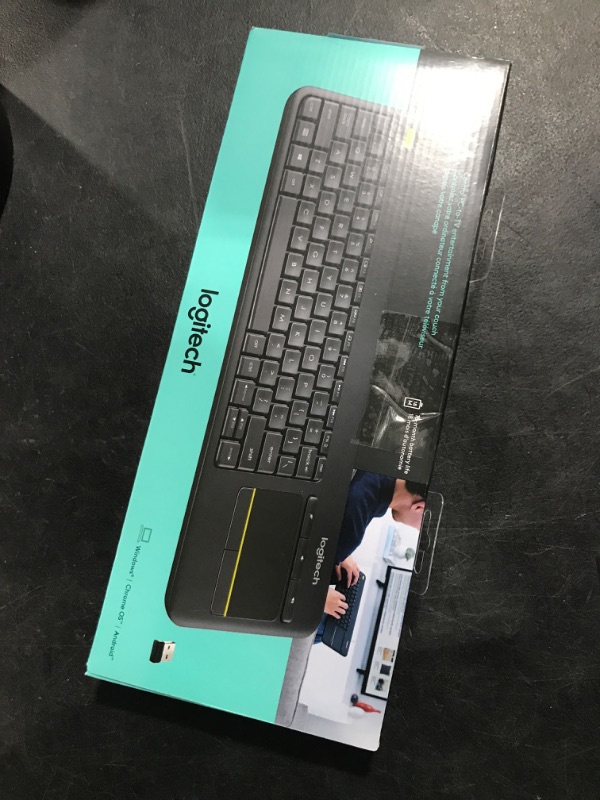Photo 1 of Logitech K400 Plus Wireless Touch With Easy Media Control and Built-in Touchpad, HTPC Keyboard for PC-connected TV, Windows, Android, Chrome OS, Laptop, Tablet - Black