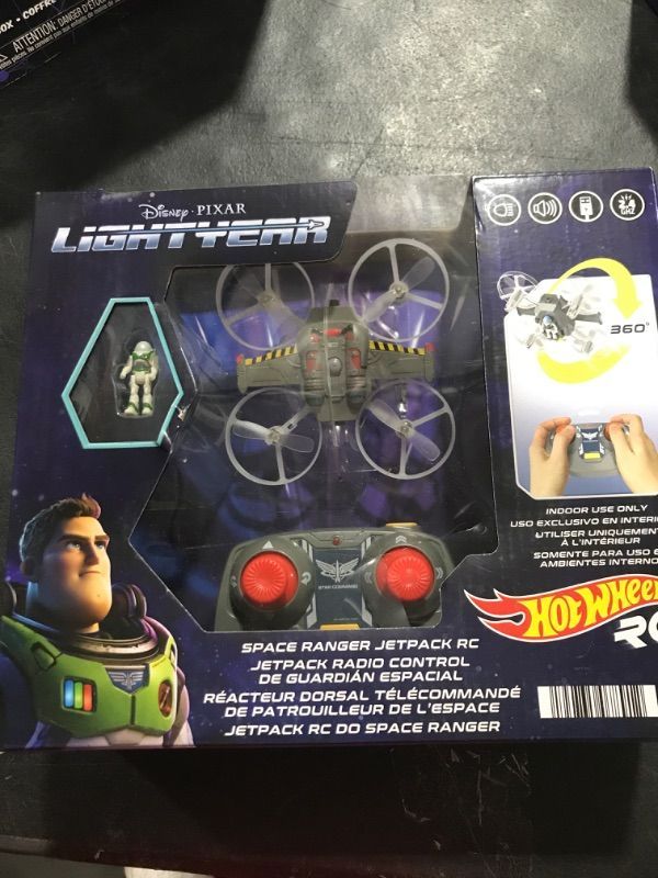 Photo 2 of Hot Wheels Rc Space Ranger Jetpack & Buzz Lightyear Figure, Remote-Control Flying Ship From Disney and Pixar Movie Lightyear