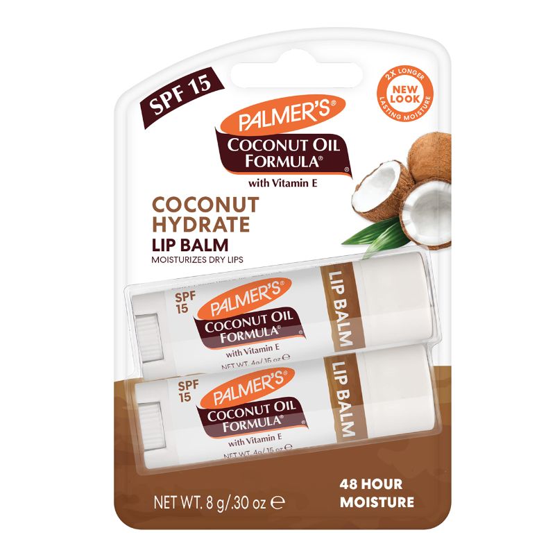 Photo 1 of 4 PACKS- Palmer's Coconut Oil Formula Lip Balm Duo with SPF 15 and Vitamin E, All-Day Moisturizing Sunscreen Lip Balm, Hydrates Dry, Cracked Lips (Pack of 2) 2 Count (Pack of 1)