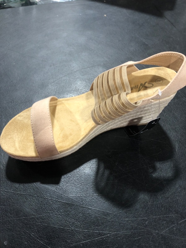 Photo 1 of Athlefit Women's Wedge Sandals Ankle Strap Open Toe Espadrille Platform Sandals SIZE 8