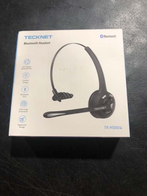 Photo 3 of Bluetooth Headset, TECKNET Wireless On Ear Headphones with Noise Cancelling Microphone for Trucker, Hand Free Wireless Headset with Mute Mic for Cellphone, PC, Home, Office, Call Center, Skype, Travel