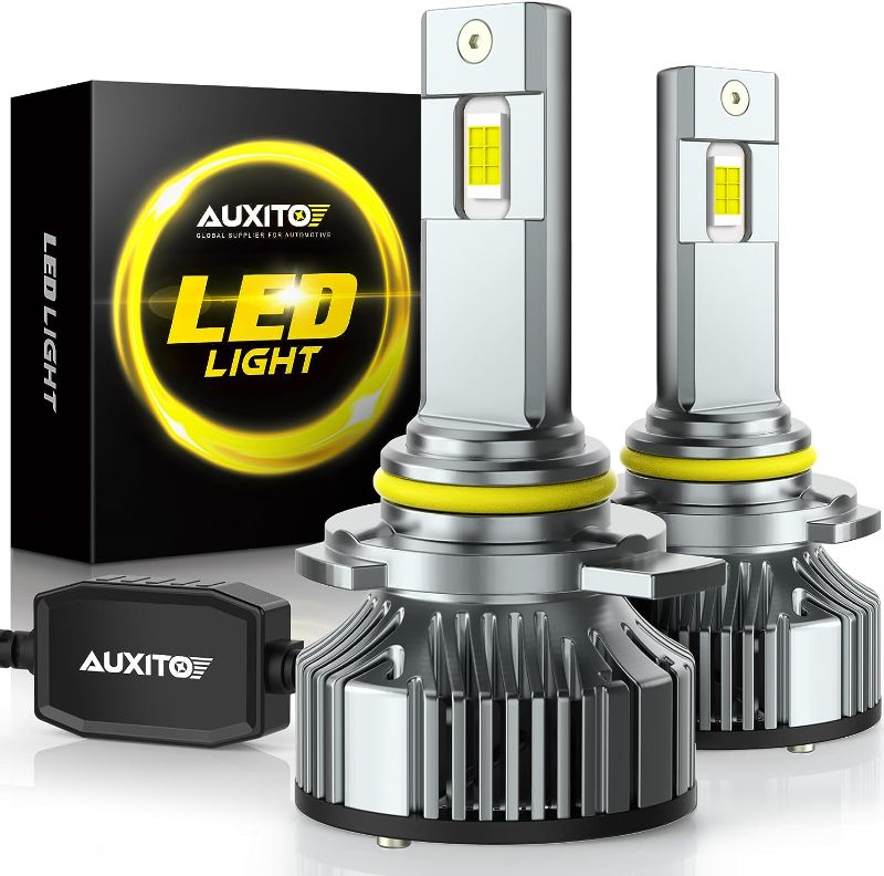 Photo 1 of AUXITO 9012/HIR2 LED Headlight Bulbs, 900% Brighter, 6500K Cool White, Long Lifespan, Canbus Ready, HIR2/9012 High Beam and Low Beam Halogen Replacement, Plug and Play, Pack of 2