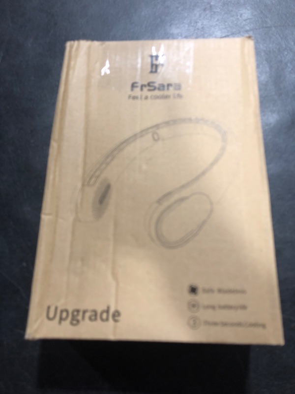 Photo 3 of FrSara Bladeless Neck Fans Portable Rechargable , Adjustable, 360° Cooling, Super Quiet, No Blade Fan Design, No Hair Twisting, Even Air Volume On Both Sides, Non-Slip, Short Charging, Long Use Time Blue Graffiti