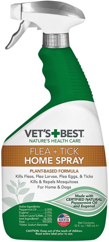 Photo 1 of 2 PACK- Vet's Best Flea and Tick Home Spray - Dog Flea and Tick Treatment for Home - Plant-Based Formula - Certified Natural Oils - 32 oz