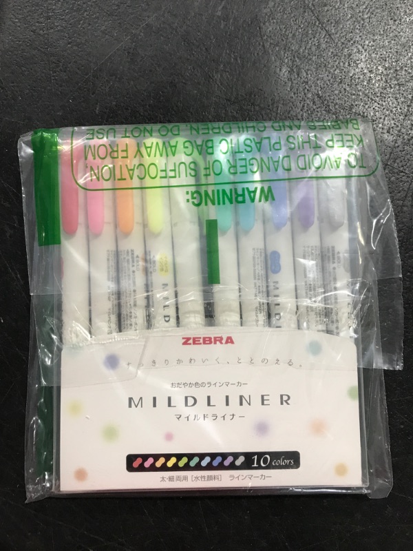 Photo 2 of Zebra highlight pen penile mild liner 10 color set WKT7-10C Blue,Gray,Green,Orange,Pink,Red,Violet