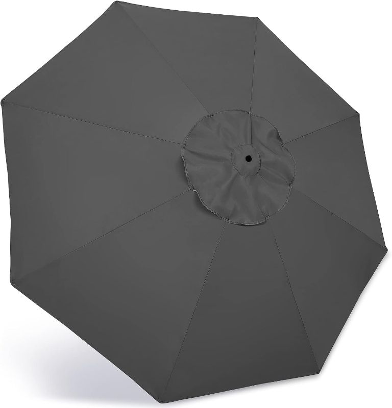 Photo 1 of ABCCANOPY 9ft Outdoor Umbrella Replacement Top Suit 8 Ribs (Dark Gray) Dark Gray 9FT 8 Ribs