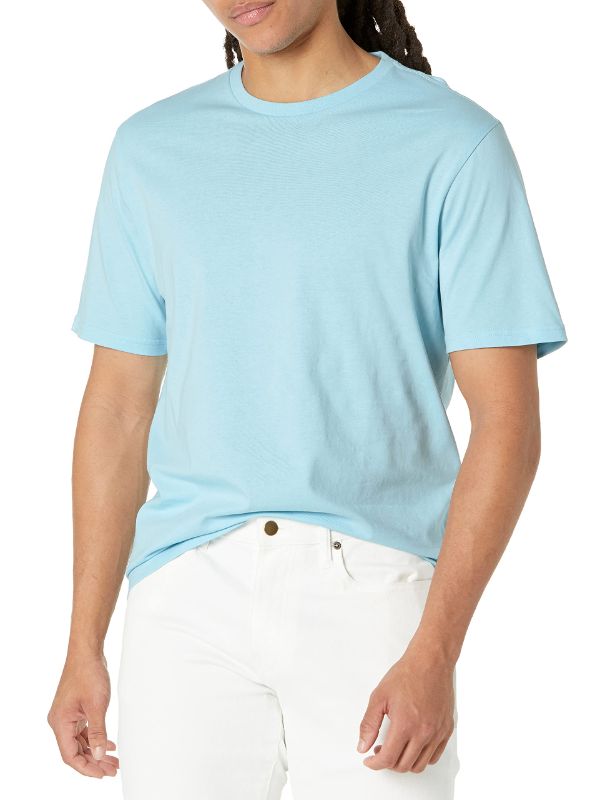 Photo 1 of Amazon Essentials Men's Short-Sleeve Crewneck T-Shirt, Pack of 2 2 Light Blue X-Large