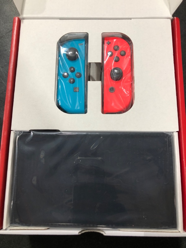 Photo 2 of Nintendo Switch (OLED Model) - Neon Blue/Neon Red
