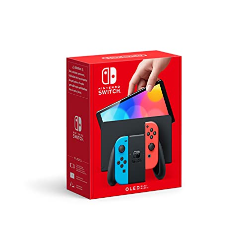 Photo 1 of Nintendo Switch (OLED Model) - Neon Blue/Neon Red
