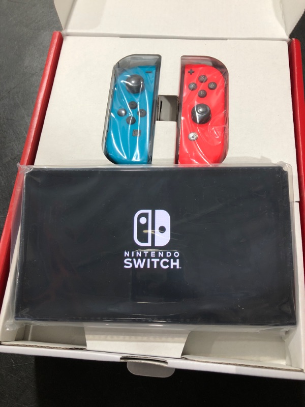 Photo 3 of Nintendo Switch (OLED Model) - Neon Blue/Neon Red
