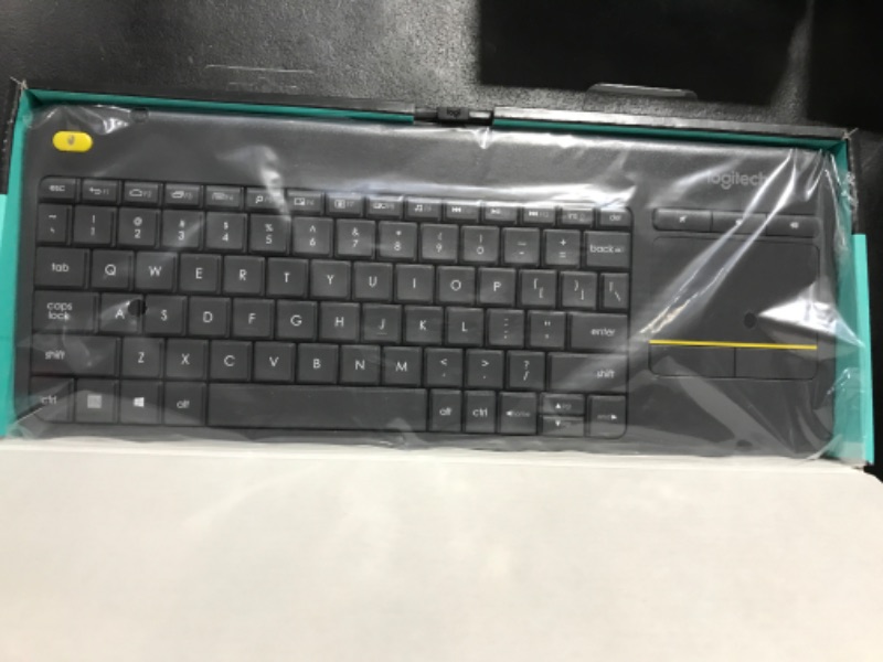 Photo 1 of Logitech K400 Plus Wireless Touch With Easy Media Control and Built-in Touchpad, HTPC Keyboard for PC-connected TV, Windows, Android, Chrome OS, Laptop, Tablet - Black PLUS Floral
