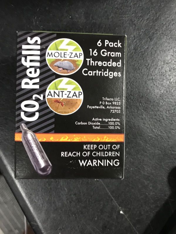 Photo 2 of 16g Threaded CO2 Cartridges 6-Pack Mole-Zap/Ant Zap Refills
