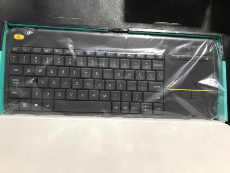 Photo 1 of Logitech K400 Plus Wireless Touch With Easy Media Control and Built-in Touchpad, HTPC Keyboard for PC-connected TV, Windows, Android, Chrome OS, Laptop, Tablet - Black PLUS Floral