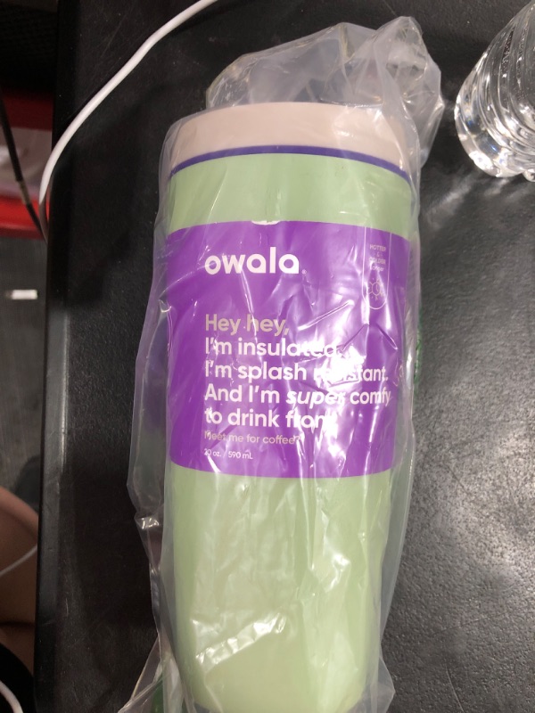 Photo 2 of Owala SmoothSip Insulated Stainless Steel Coffee Tumbler, Reusable Iced Coffee Cup, BPA Free, Travel Mug, 20 oz, Green (Hip Cactus)