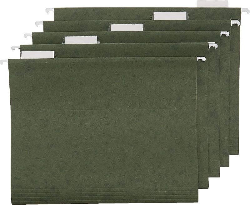 Photo 1 of Amazon Basics Hanging Organizer File Folder, Letter Size, Green - Pack of 25
