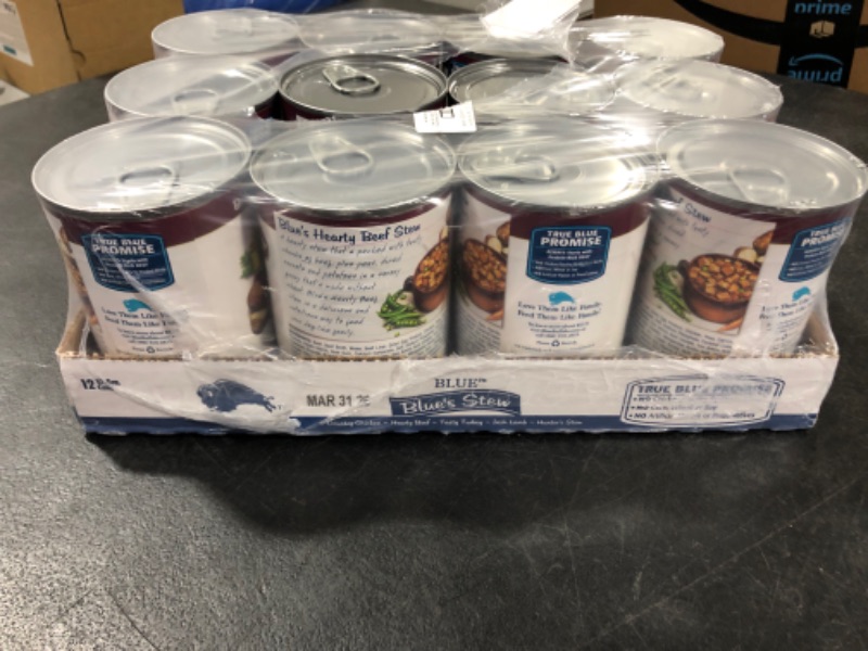 Photo 2 of (12 pack) Blue Buffalo Blue's Stew Beef In Gravy Wet Dog Food for Adult Dogs, Grain-Free, 12.5 oz. Can

