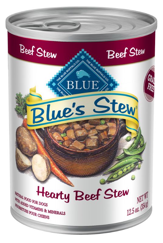 Photo 1 of (12 pack) Blue Buffalo Blue's Stew Beef In Gravy Wet Dog Food for Adult Dogs, Grain-Free, 12.5 oz. Can
