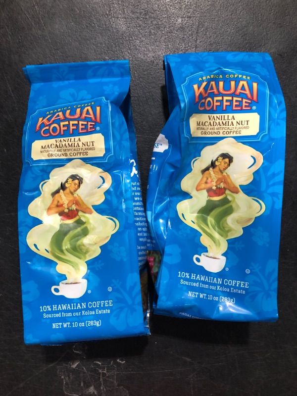 Photo 2 of 2 pack Kauai Coffee, Vanilla Macadamia Nut Ground, 10 Ounce BB 9/11/2023