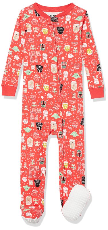 Photo 1 of Amazon Essentials Star Wars Holiday Family Pajama Sets Kids & Baby 5 Star Wars Holiday - Footed Sleeper SIZE 5T