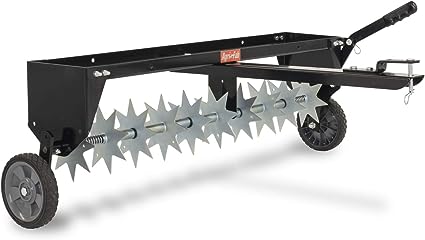 Photo 1 of Agri-Fab 45-0543 100 lb. Tow Spiker/Seeder/Spreader, Black & 45-0299 48-Inch Tow Plug Aerator,Orange & Black,Large Spiker + Aerator