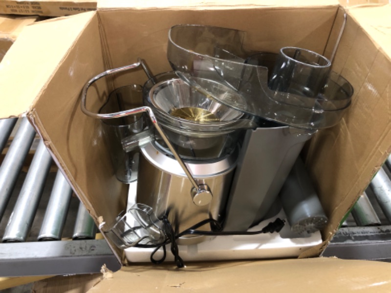 Photo 3 of 1300W GDOR Juicer with Larger 3.2” Feed Chute for Whole Fruits and Veggies, Titanium Enhanced Cut Disc, Full Copper Motor Heavy Duty Centrifugal Juice Extractor Machines, Dual Speeds, BPA-Free, Silver