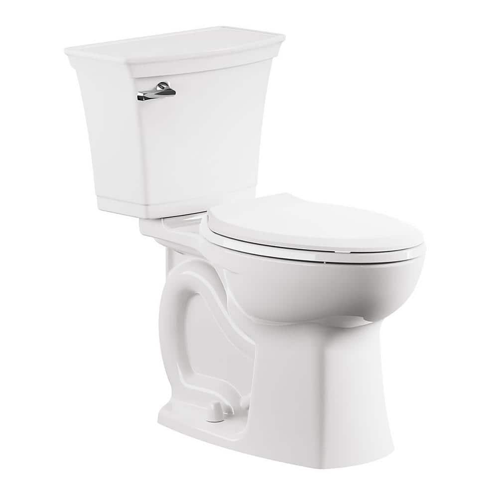 Photo 1 of American Standard Rumson 2-Piece 1.28 GPF Single Flush Elongated Toilet in White Seat Is Included
