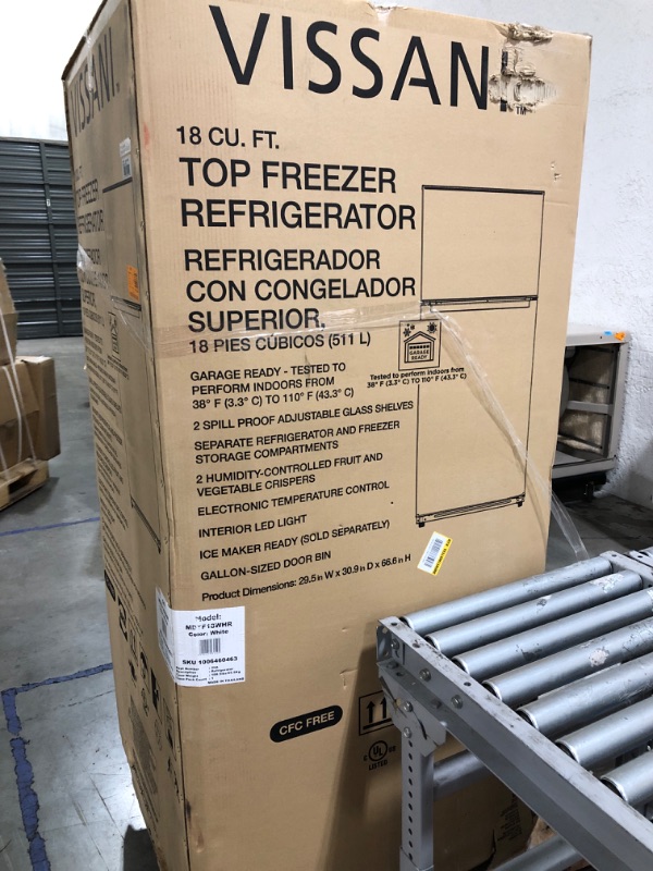 Photo 5 of 18 cu. ft. Top Freezer Refrigerator DOE in White
