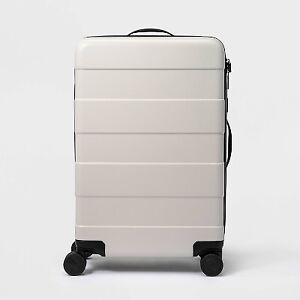 Photo 1 of 26.2" Hardside Checked Spinner Suitcase Tan 
