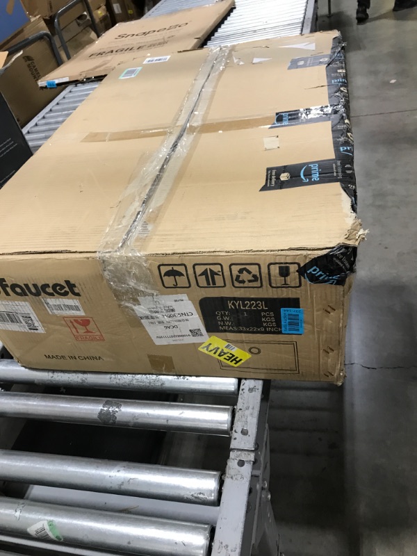 Photo 1 of UFaucet 33 Inch Farmhouse Sink Undermount, 33×22 Inch Stainless Steel Workstation Farmhouse Kitchen Sink, 9 Inch Deep Single Bowl Undermount Apron Sink With Accessorie