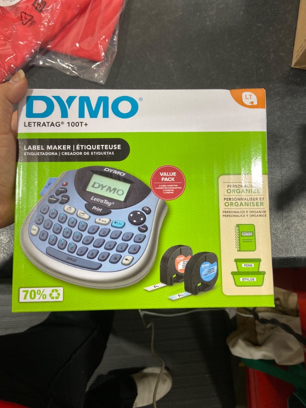 Photo 2 of DYMO LetraTag LT-100T Plus Compact, Portable Label Maker with QWERTY Keyboard (1733013),Silver/Blue hfs-koi-zk-a1069