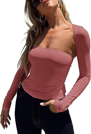 Photo 1 of Allytok Womens Long Sleeve Bolero Shrugs and Tube Tops Going Out Y2K Crop 2 Piece Set SIZE S