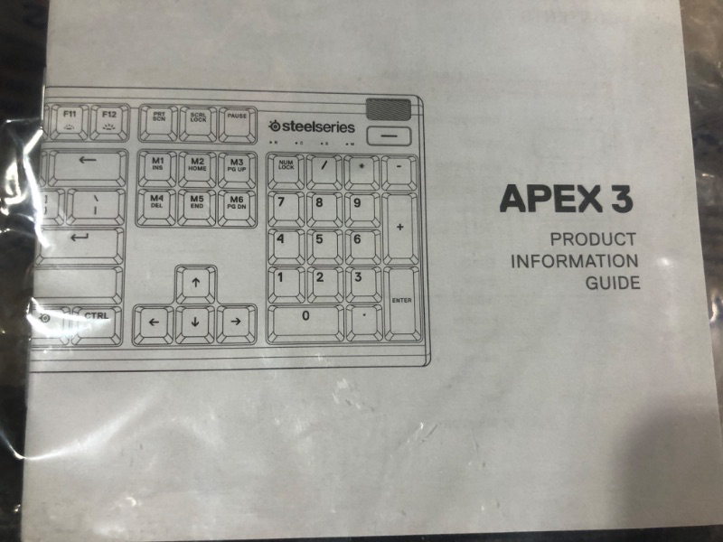 Photo 2 of SteelSeries Apex 3 RGB Gaming Keyboard – 10-Zone RGB Illumination – IP32 Water Resistant – Apex 3 Whisper Quiet