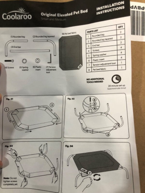 Photo 4 of **PARTS ONLY** Coolaroo The Original Cooling Elevated Pet Bed Brunswick Green Medium