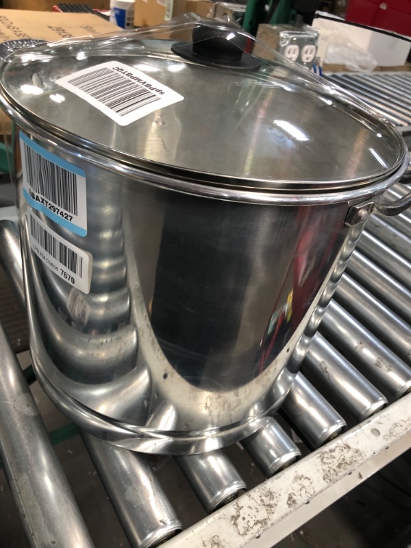 Photo 3 of ***MAJAOR DAMAGE - DENTED - SEE PICTURES***
Vasconia 27.5-Quart Steamer Pot (Aluminum) with Tray & Glass Lid, For Most Stoves - (Hand-Wash only) - 13.39 x 13.39 x 16.14 inches