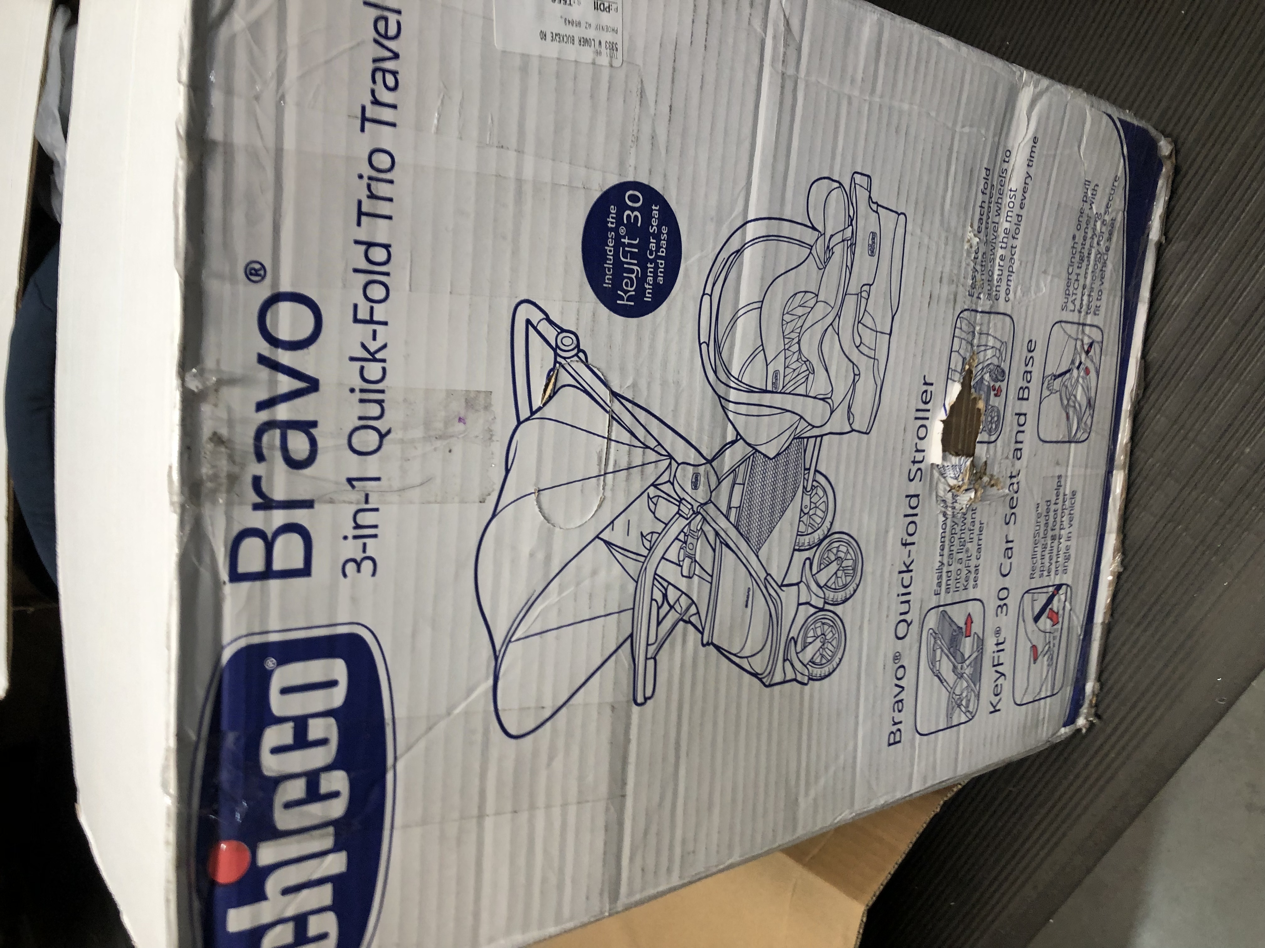 Photo 6 of Chicco Bravo Trio Travel System and Extra Base Bundle, Brooklyn, Navy 