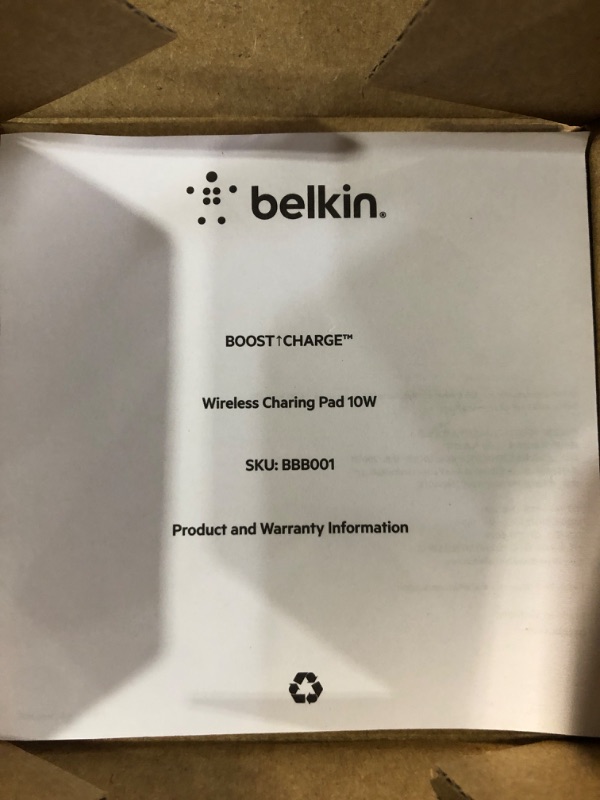 Photo 1 of Belkin Wireless Charger - Qi-Certified 10W Max Fast Charging Pad - Quick Charge Cordless Flat Charger - Universal Qi  