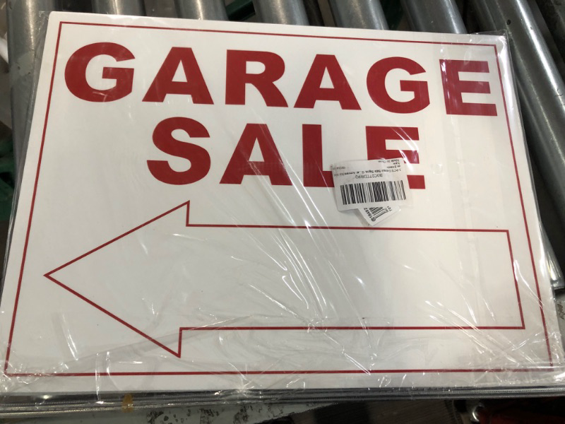 Photo 2 of 3 PCS Garage Sale Signs, Garage Road Signs With Metal Stakes 12 x 16 Inches, Double Sided Yard Sale Signs, Corrugated 