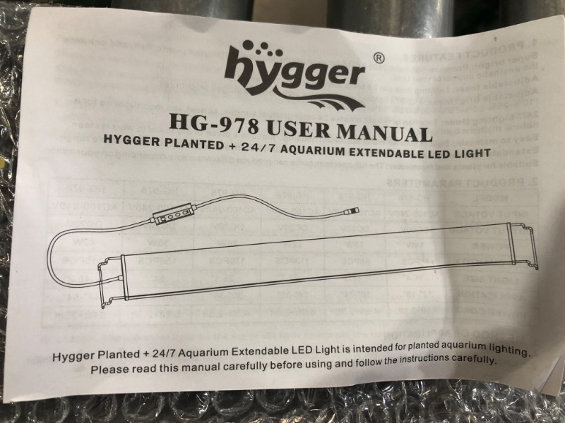 Photo 2 of ***DOES NOT WORK - ONLY FLICKERS***
hygger Advanced Full Spectrum LED Aquarium Light with Timer 24/7 Lighting Cycle, Customize Mode 7 Colors 48"- 54"