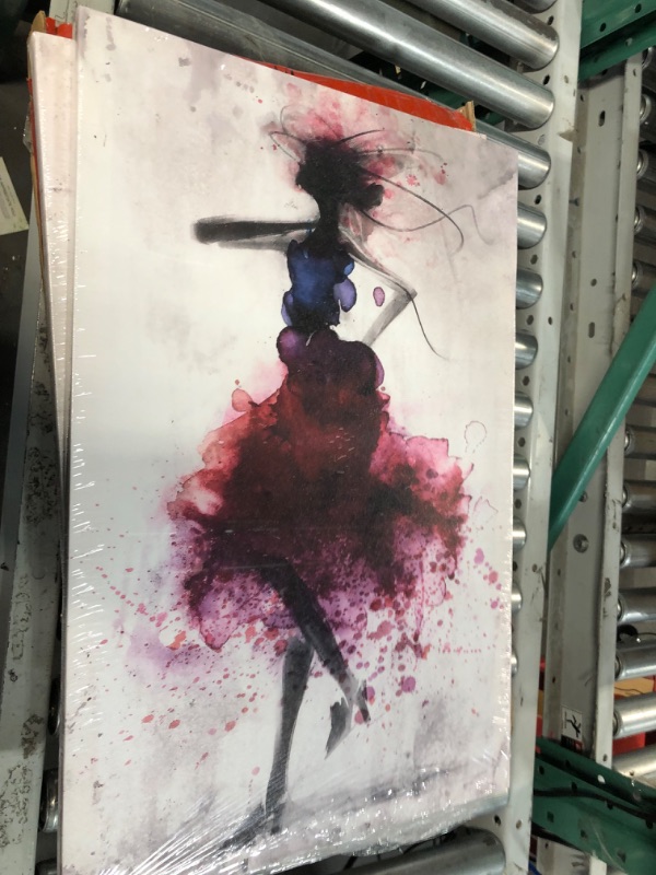 Photo 2 of Girl Dance Wall Art Decor Modern Abstract Watercolor Canvas Painting