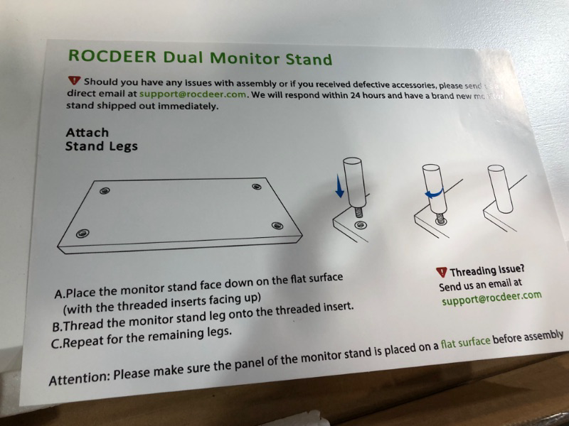 Photo 6 of White Dual Monitor Stand Riser, ROCDEER Underneath Storage for Desk Office Supplies, and Supports for Computer Monitor, Heavy TV Riser 