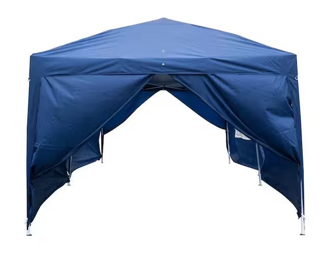 Photo 1 of 20 ft. x 10 ft. Blue Straight Leg Party Tent with 4 Windows