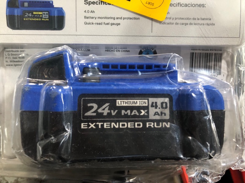 Photo 1 of Kobalt 24-volt Max 4-Amp-Hours Lithium Power Tool Battery KB 424-03