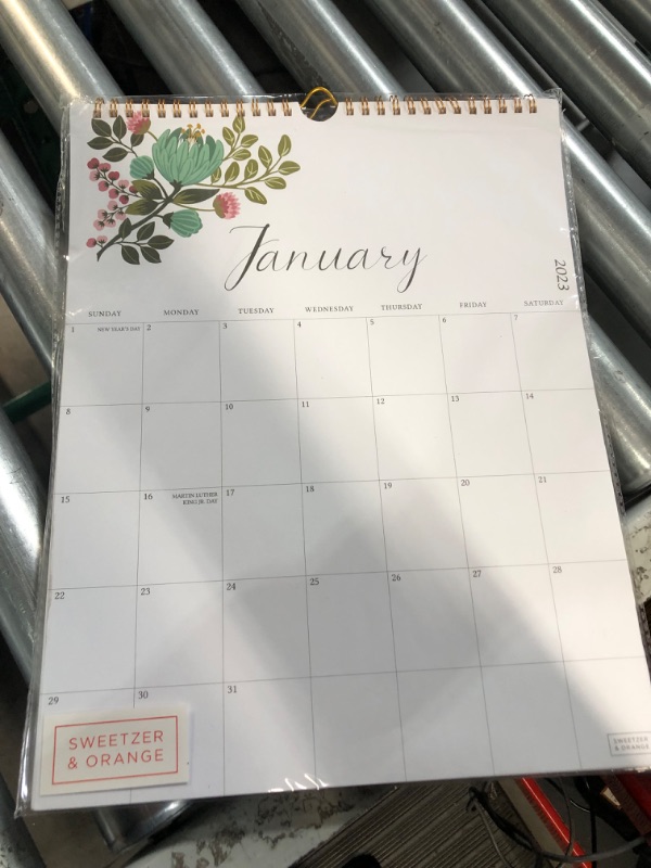 Photo 1 of S&O Twelve Flowers Wall Calendar from Jan 2023-Jun 2024 10.5x13.5”in 3 Pack