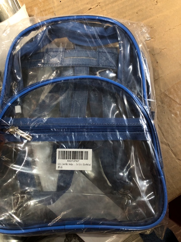 Photo 2 of **STOCK PHOTO**
Oraben Clear Backpack Stadium Approved 12×6×12 Clear Stadium Bag Clear Bag for Concert Sport Event Work Travel Festival BLUE