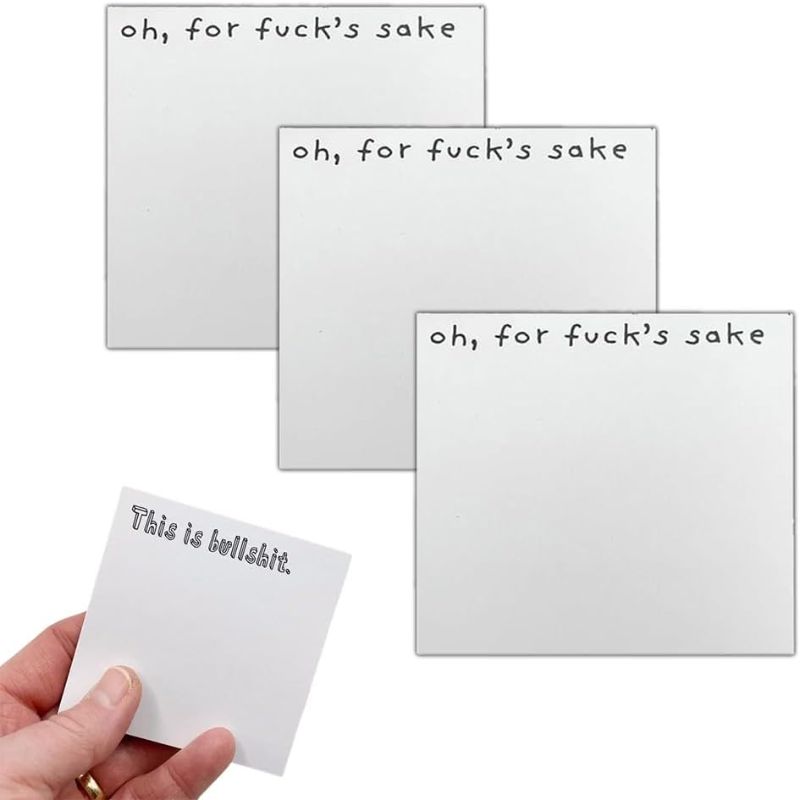 Photo 1 of Funny Sticky Note What The F*ck Sticky Notepad, Oh, for Fuck's Sake Novelty Notepads, Funny Sassy Rude Desk Accessory Gifts for Friends, Co-Workers, Boss (3 PCs)