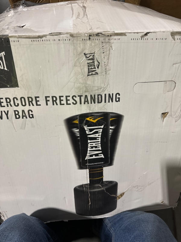 Photo 4 of ***DAMAGED READ NOTES***Everlast Unisex Power Core Freestanding Punch Bag Black/White