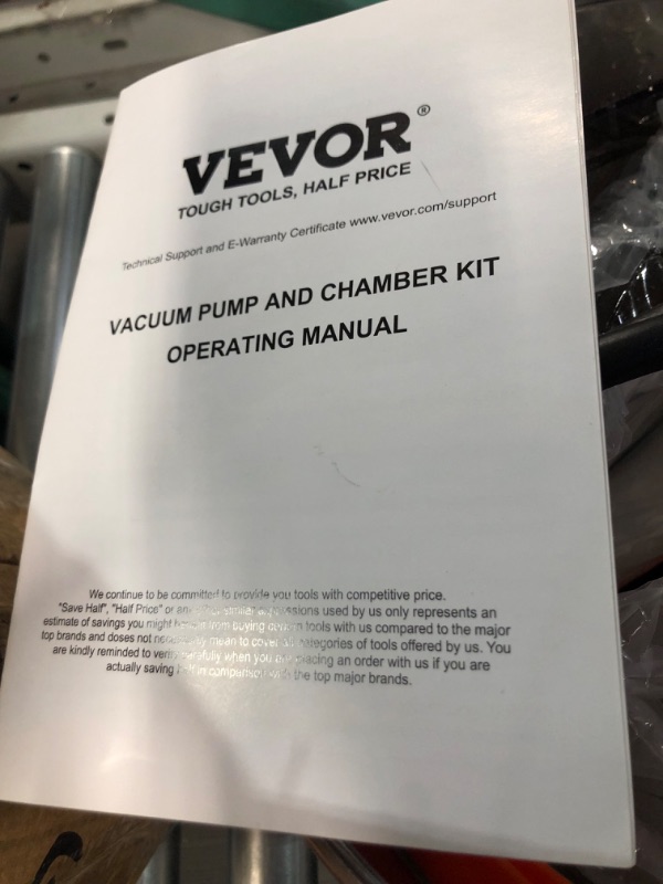 Photo 3 of ***see notes**VEVOR 3 Gallon Vacuum Chamber and 3.5 CFM Pump Kit, Tempered Glass Lid Vacuum Degassing Chamber Kit