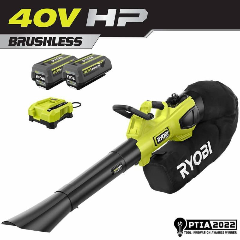 Photo 1 of ***NOT FUNCTIONAL - FOR PARTS ONLY - NONREFUNDABLE - SEE COMMENTS***
Ryobi 40V HP Brushless 100 MPH 600 CFM Cordless Leaf Blower/Mulcher/Vacuum with (2) 4.0 Ah Batteries and Charger